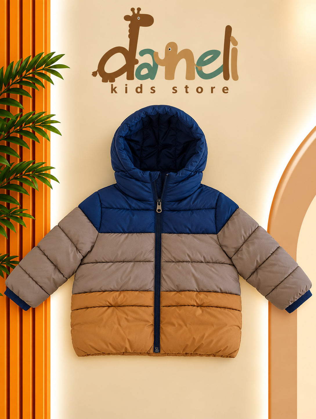 Piumino bambino color block